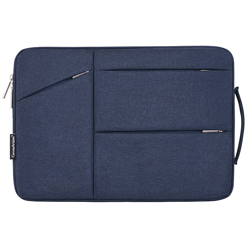 Canvasartisan L25-58 11-inch Laptop Briefcase Protective Bag Notebook Computer Handbag with Outer Storage Pockets - Navy Blue
