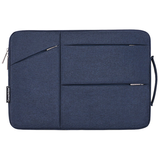 Canvasartisan L25-58 11-inch Laptop Briefcase Protective Bag Notebook Computer Handbag with Outer Storage Pockets - Navy Blue