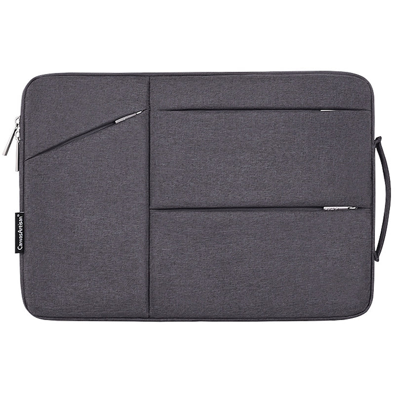 Canvasartisan L25-58 11-inch Laptop Briefcase Protective Bag Notebook Computer Handbag with Outer Storage Pockets - Dark Grey