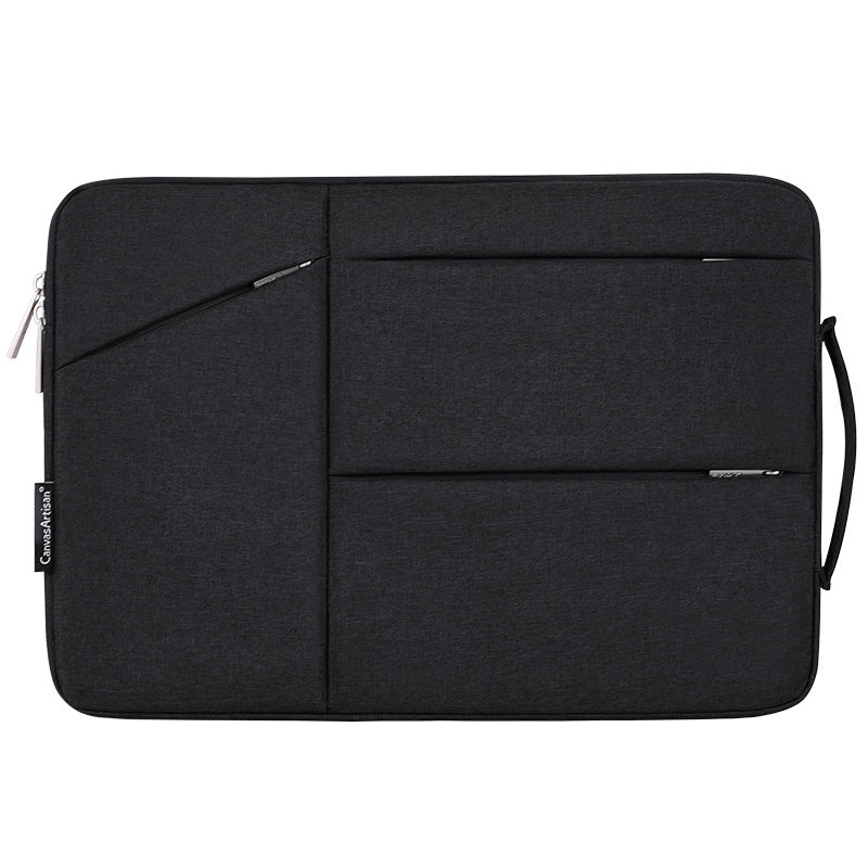 Canvasartisan L25-58 11-inch Laptop Briefcase Protective Bag Notebook Computer Handbag with Outer Storage Pockets - Black