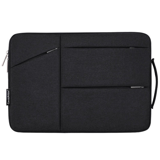 Canvasartisan L25-58 11-inch Laptop Briefcase Protective Bag Notebook Computer Handbag with Outer Storage Pockets - Black