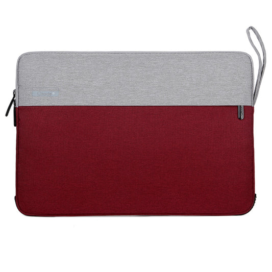OKADE T53 13.3inch Laptop Sleeve Anti-scratch Oxford Cloth Handbag Shockproof Carrying Bag Bi-color Style Notebook Case - Wine Red
