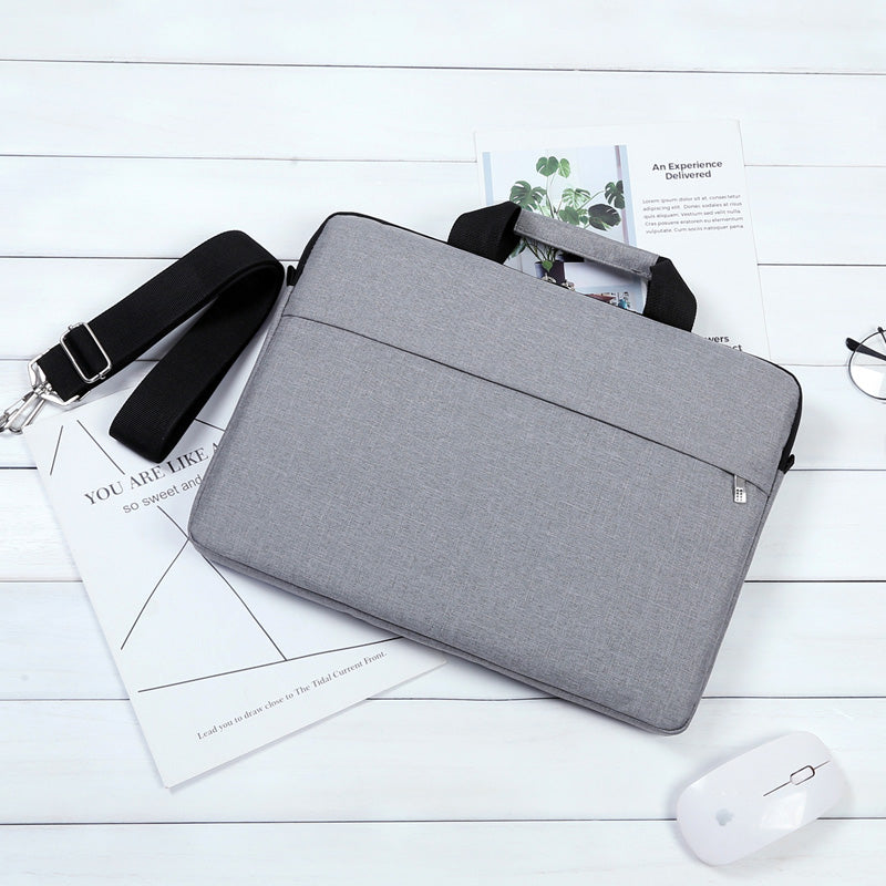 OKADE B022 Minimalist Laptop Handbag for 14inch Notebook Soft Lining Carrying Bag (with Shoulder Strap) - Grey
