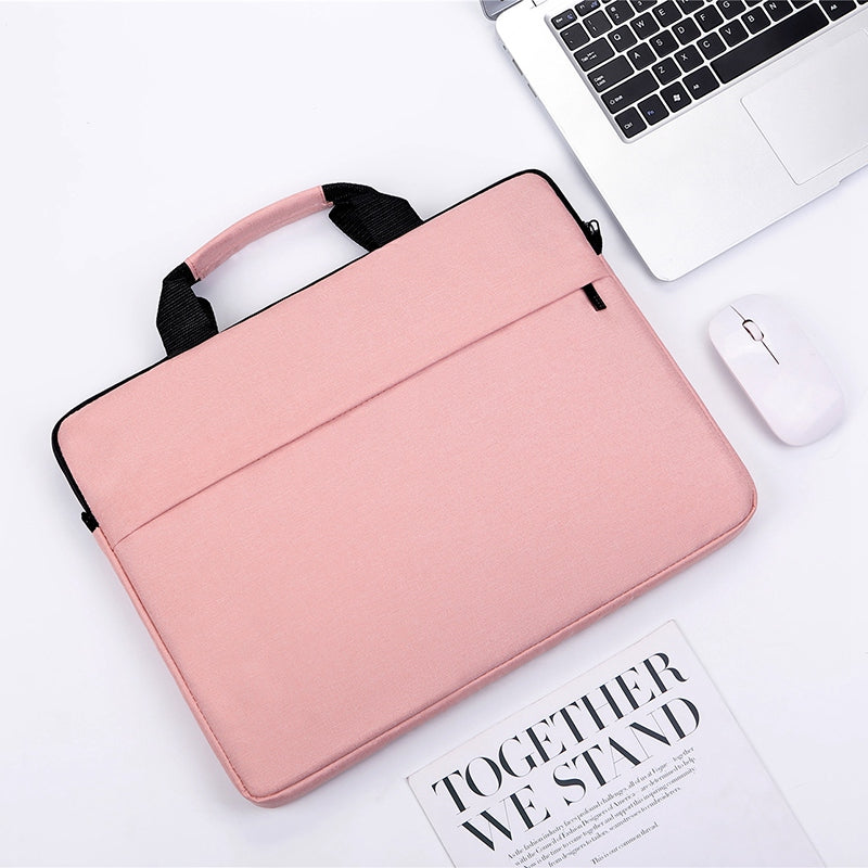 OKADE B022 Minimalist Laptop Handbag for 14inch Notebook Soft Lining Carrying Bag (with Shoulder Strap) - Pink