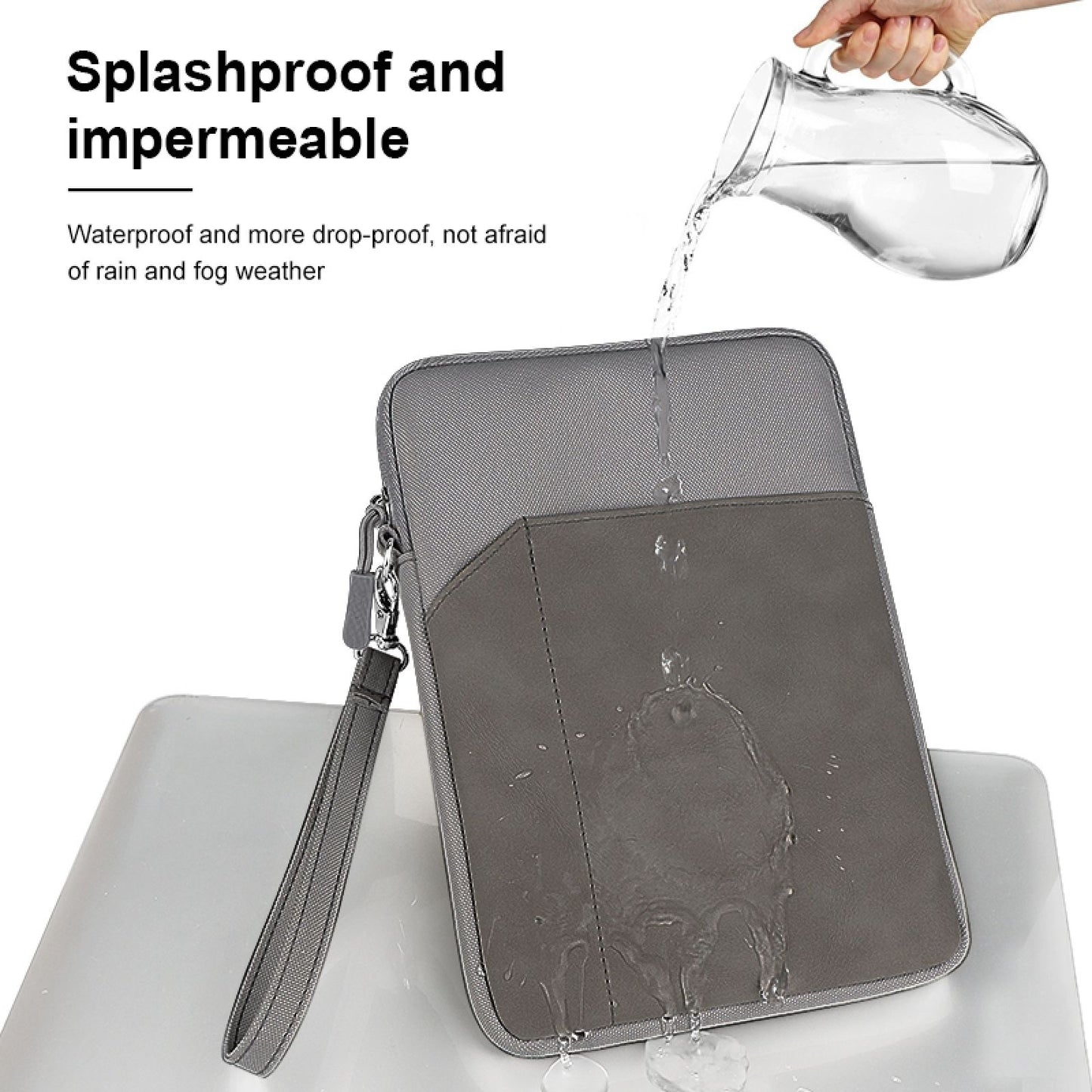 Uniqkart HWL7017 Shockproof Carry Case for iPad mini 7.9-8.4 inch Scratch Resistant Tablets Zippered Sleeve Bag with Outer Pouch - Grey