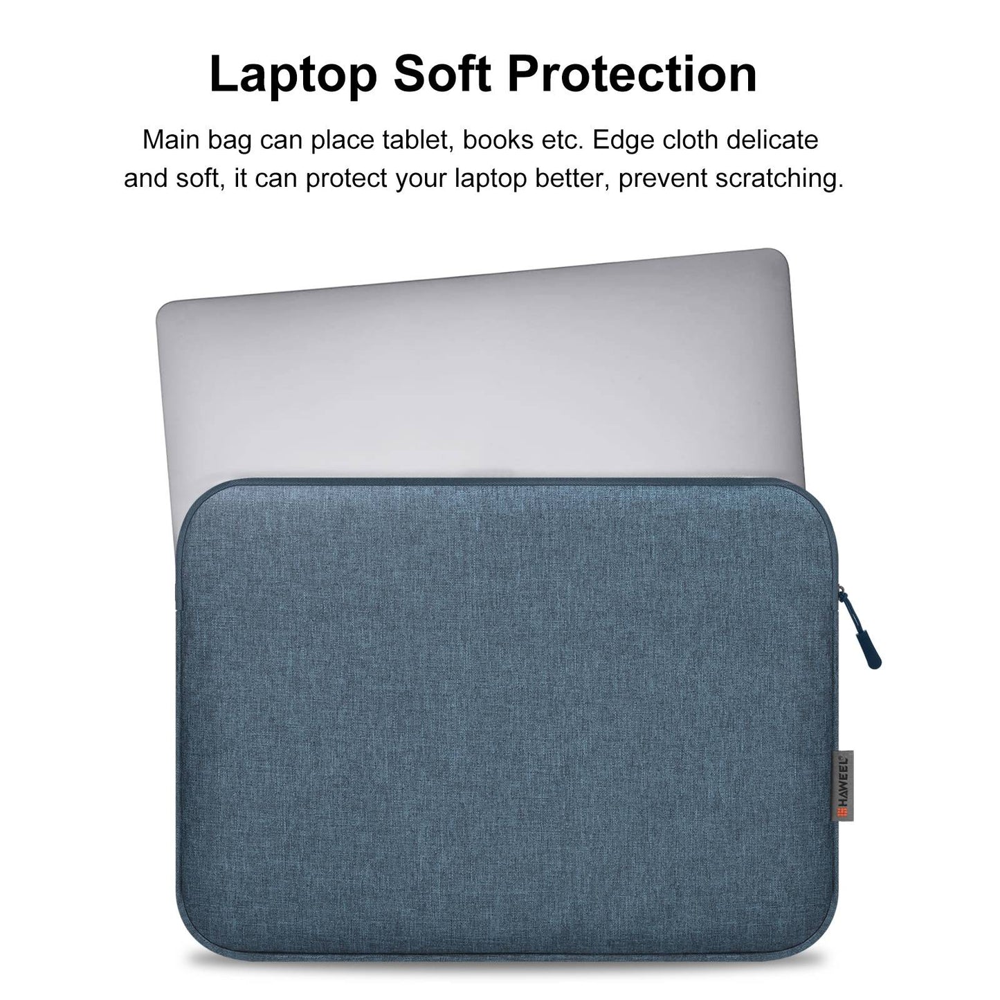 Haweel HWL7016 For Macbook Pro 15 inch (2016) / (2018-2019)  /  16 inch (2022) Shockproof Zippered Sleeve Bag Scratch Resistant Carry Case (40.5 x 29.5cm, 15-16.7 inch) - Blue