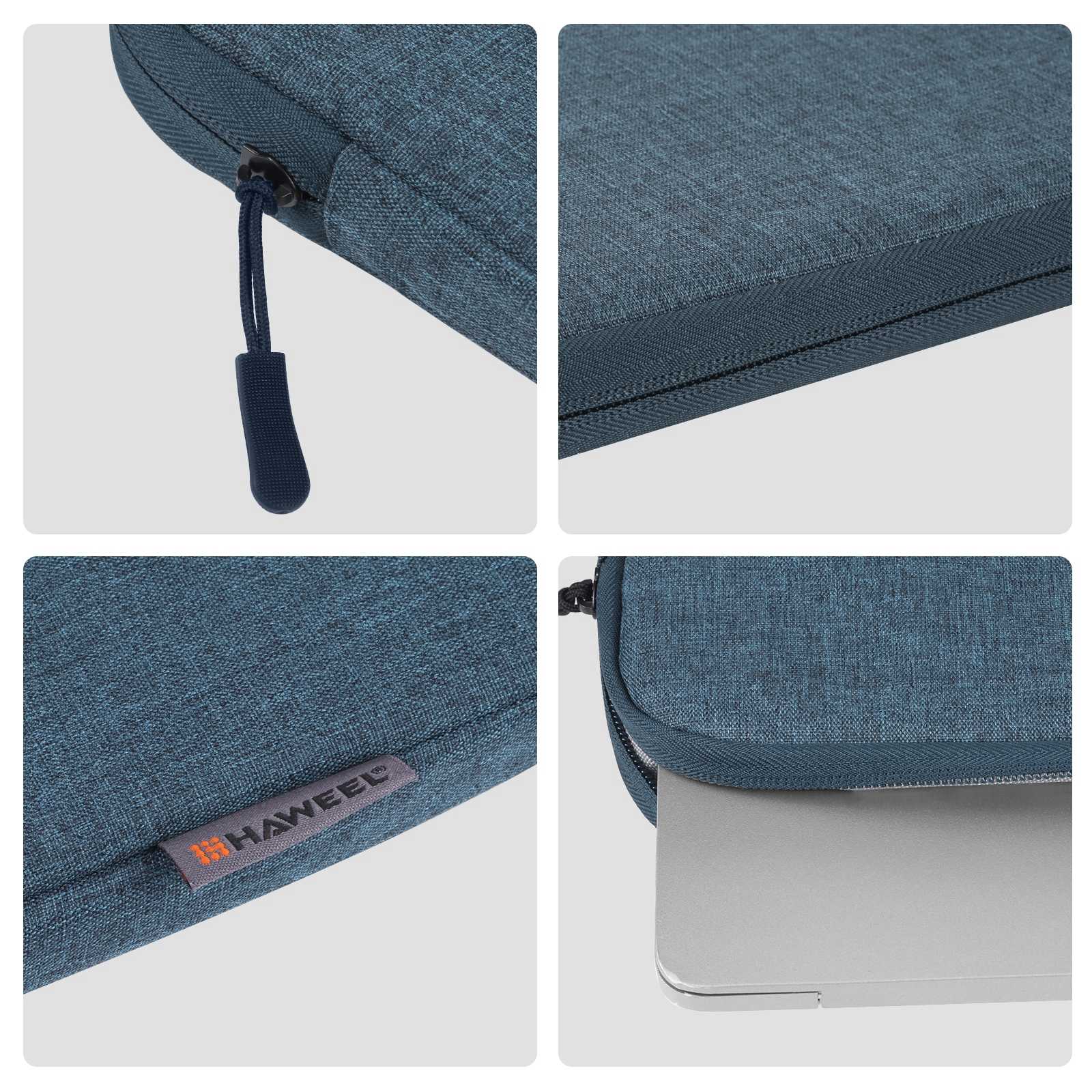 Haweel HWL7016 For Macbook Pro 15 inch (2016) / (2018-2019)  /  16 inch (2022) Shockproof Zippered Sleeve Bag Scratch Resistant Carry Case (40.5 x 29.5cm, 15-16.7 inch) - Blue