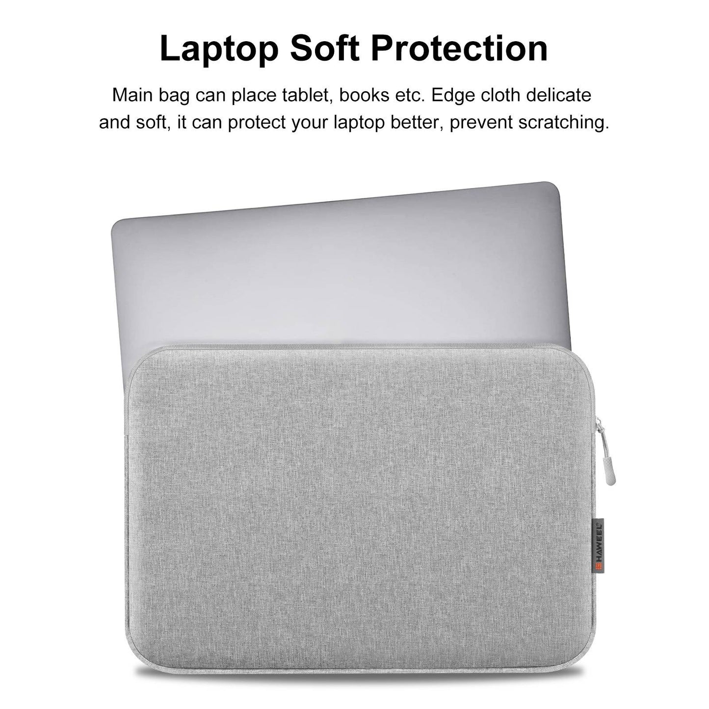 Haweel HWL7015 For MacBook Pro 14 inch (2021) / 15 inch (2013) / (2016) Protective Carrying Case Scratch Resistant Zippered Sleeve Bag (37 x 26cm, 14-15 inch) - Light Grey