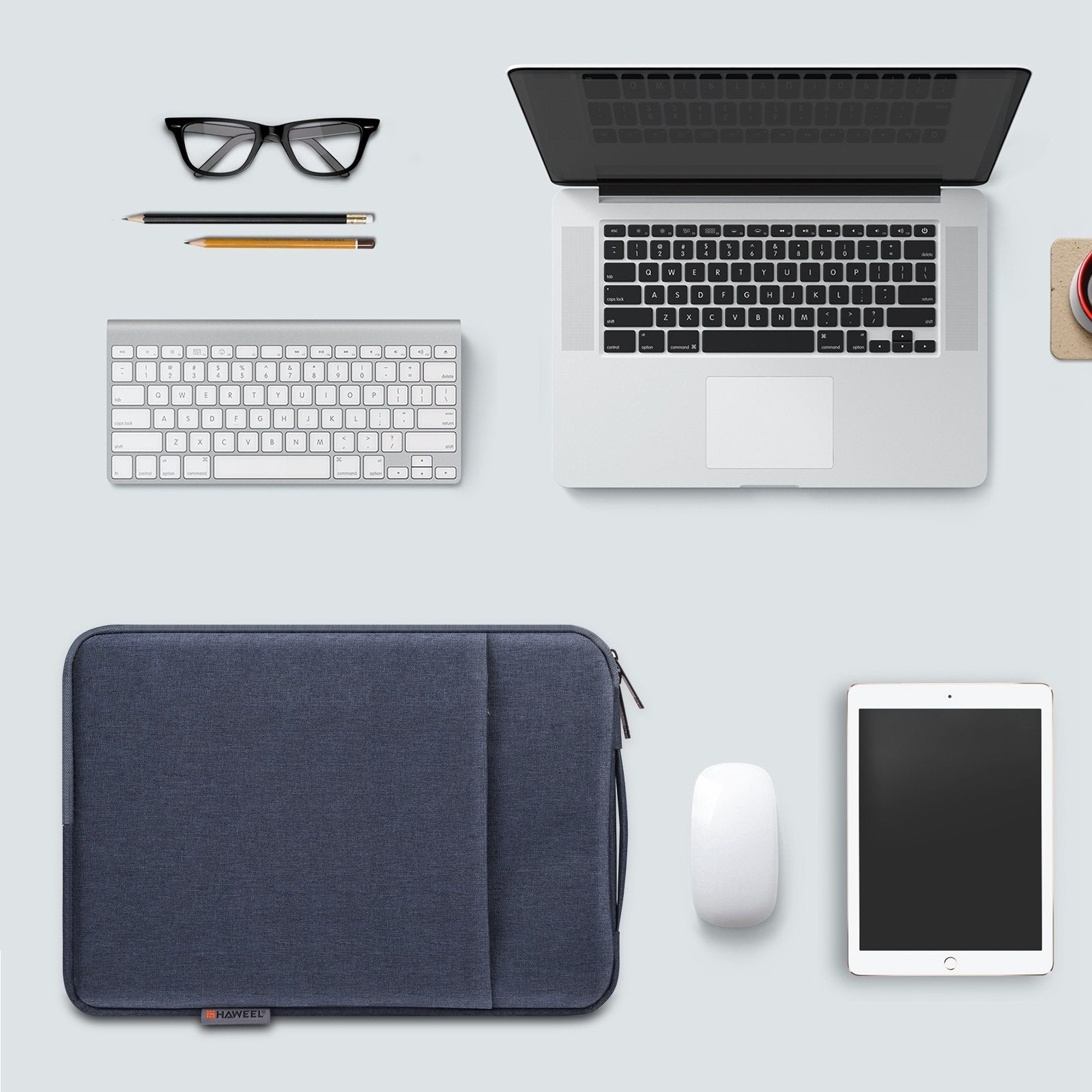 Haweel HWL7021 For 15-16.7 inch Macbook Pro 15 inch (2016) / (2018-2019)  /  16 inch (2022) Slim Carrying Case Shockproof Laptop Sleeve Bag with Handle - Blue
