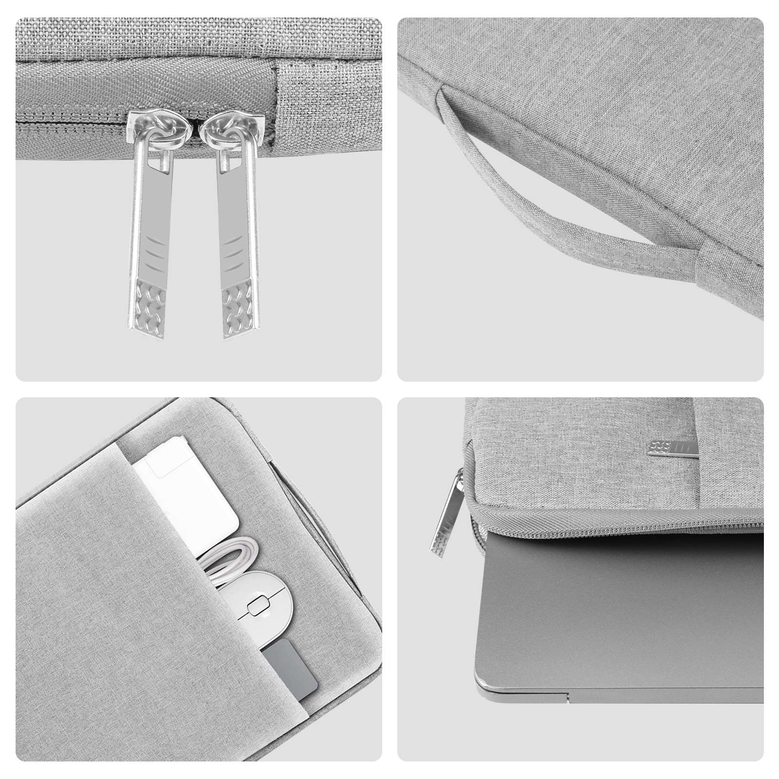 Haweel HWL7021 For 15-16.7 inch Macbook Pro 15 inch (2016) / (2018-2019)  /  16 inch (2022) Slim Carrying Case Shockproof Laptop Sleeve Bag with Handle - Grey
