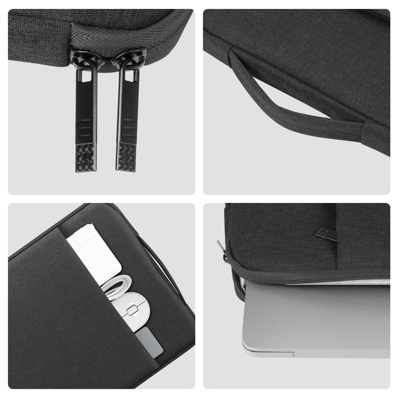 Haweel HWL7021 For 15-16.7 inch Macbook Pro 15 inch (2016) / (2018-2019)  /  16 inch (2022) Slim Carrying Case Shockproof Laptop Sleeve Bag with Handle - Black