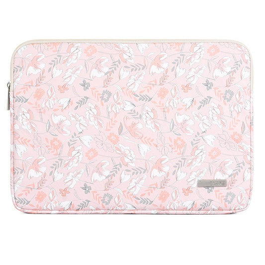 Canvasartisan G4-01 Water Repellent PU Leather Carrying Bag for 11-inch Laptop Flower and Leaves Print Notebook Protective Sleeve