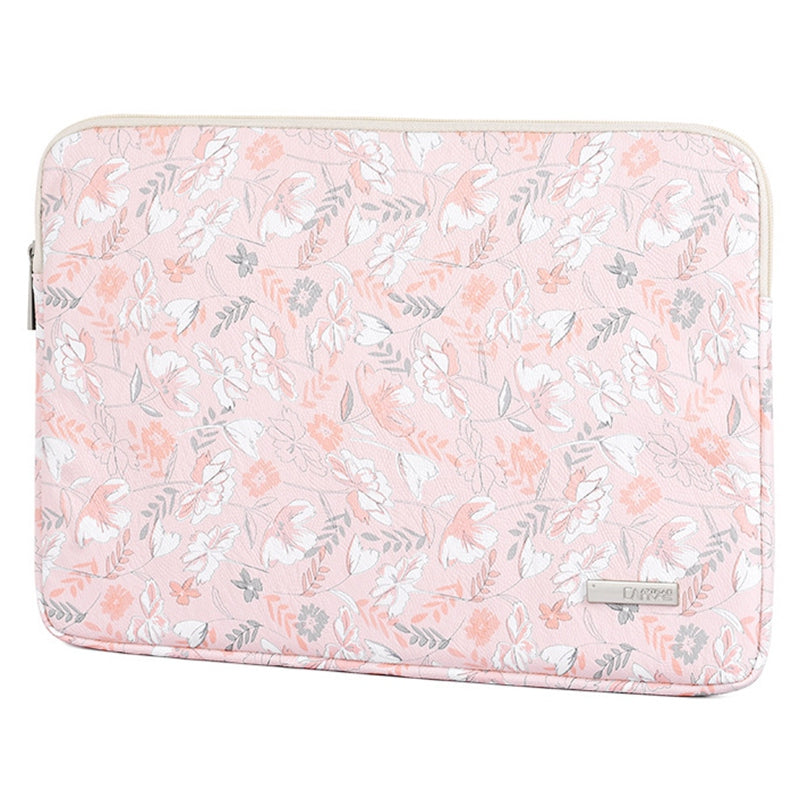 Canvasartisan G4-01 13-inch Laptop PU Leather Storage Bag Flower and Leaves Print Notebook Protective Sleeve