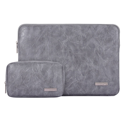 Canvasartisan  L38-T0311 PU Leather Carrying Case for 12 inch Portable Sleeve Bag Laptops Anti-Scratch Slim Case with Small Bag - Grey