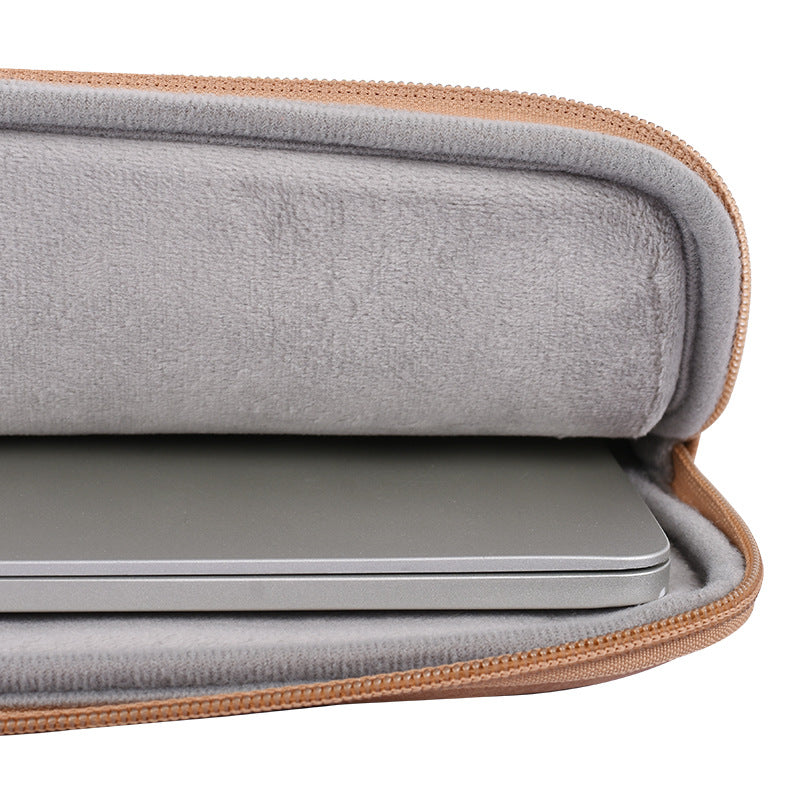 Canvasartisan G31-36 13-inch Laptop Leopard Print PU Leather Storage Bag Notebook Protective Sleeve - Khaki