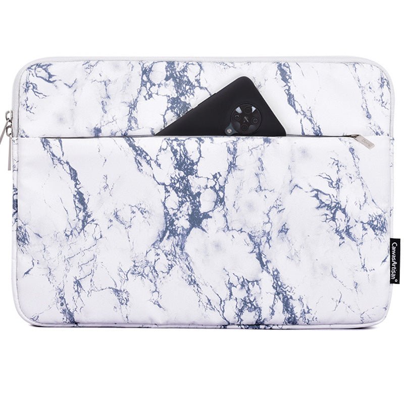 Canvasartisan H32-11 15-inch Laptop Portable Zipper Bag Anti-drop Printed Notebook Protective Sleeve - White