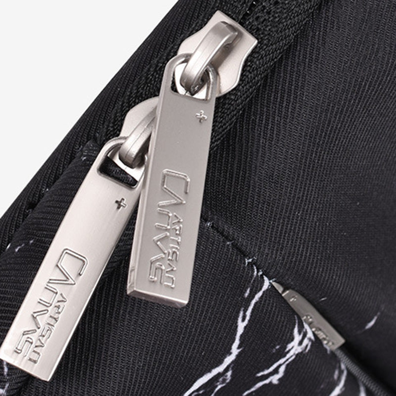 Canvasartisan H32-11 14-inch Notebook Protective Sleeve with Front Pocket Printed Laptop Portable Zipper Bag - Black