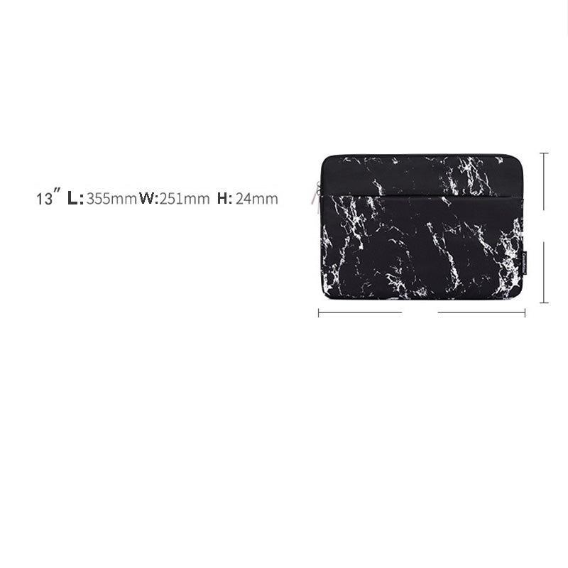 Canvasartisan H32-11 13-inch Laptop Zipper Pouch Slim Printed Carrying Bag Notebook Protective Sleeve - White