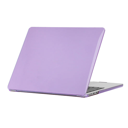 Anti-scratch Case for MacBook Air 13 inch (2022) (A2681) Crystal PC Front and Back Protective Cover Shell - Purple