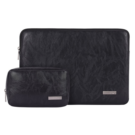 Canvasartisan  L38-T0311 PU Leather Carrying Case for 14 inch Portable Sleeve Bag Laptops Slim Case with Small Bag - Black