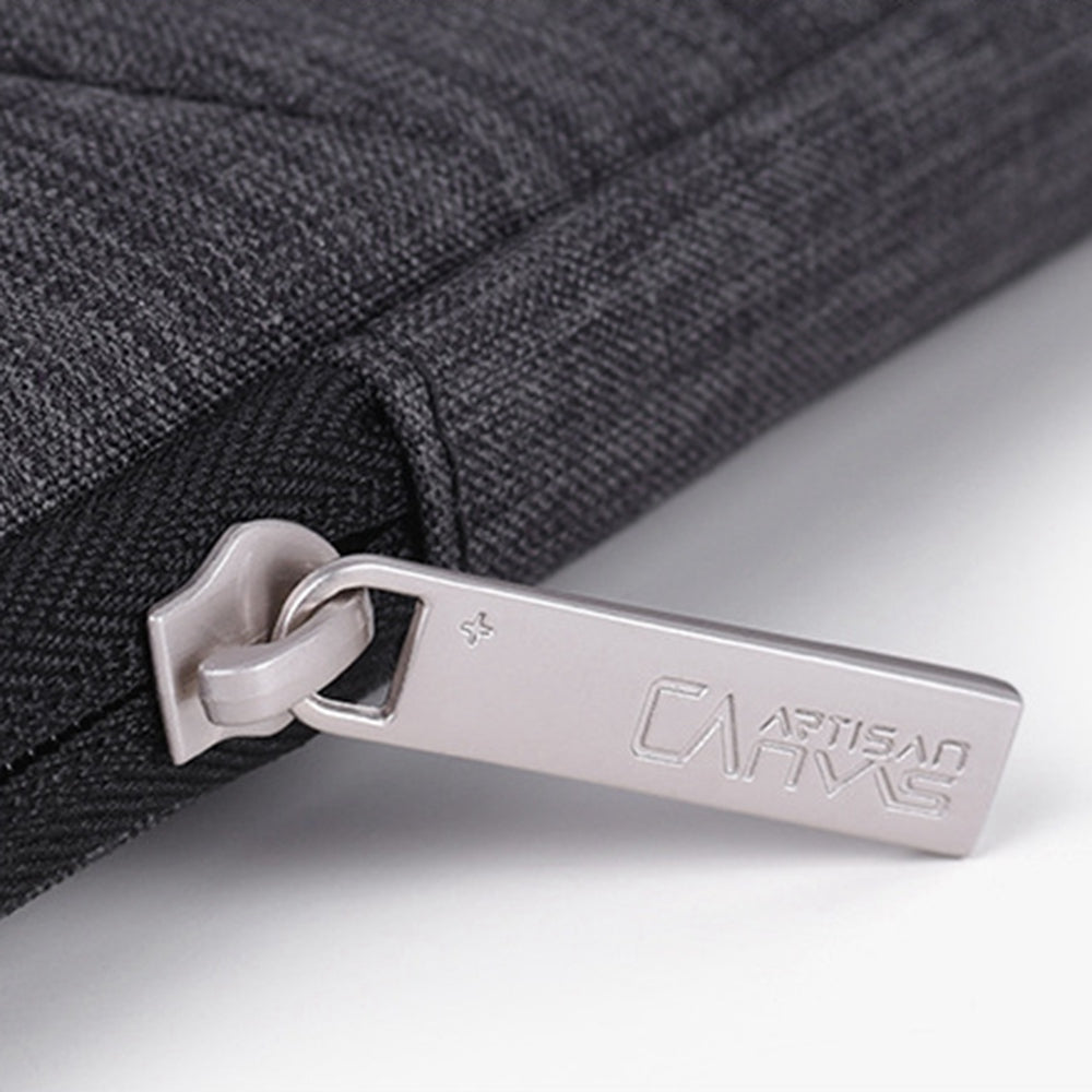 Canvasartisan L2-08 14-inch Laptop Tote Pouch Waterproof Notebook Zipper Sleeve Bag (with Handle) - Grey