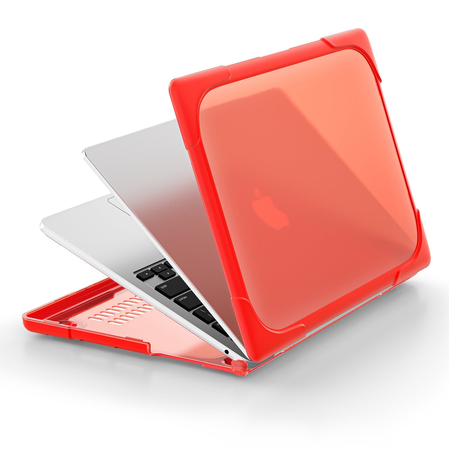 Laptop Case for MacBook Air 13 inch (2022) A2681 Protective Case Notebook Computer Anti-Scratch Cover with Stand - Red