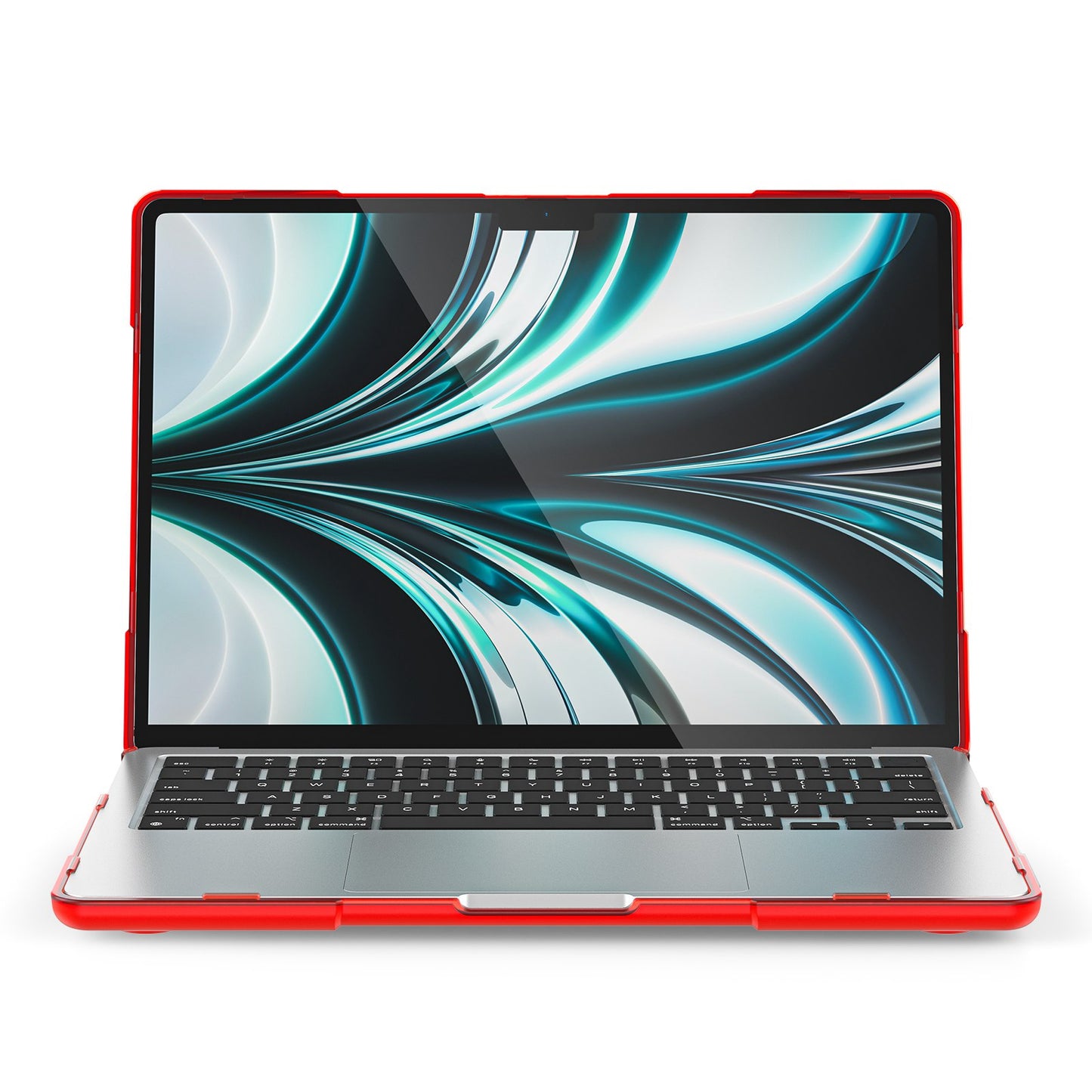 Laptop Case for MacBook Air 13 inch (2022) A2681 Protective Case Notebook Computer Anti-Scratch Cover with Stand - Red