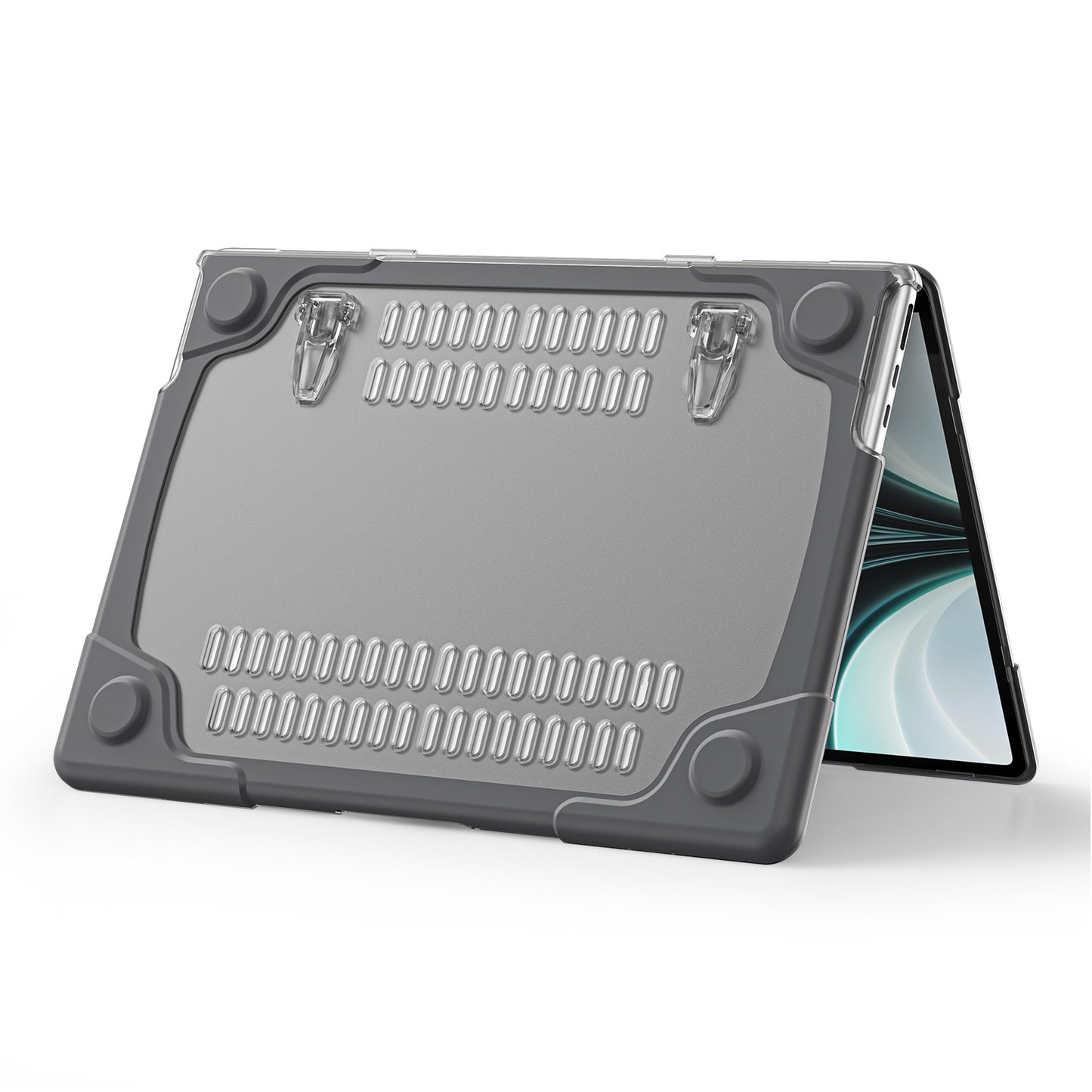 Laptop Case for MacBook Air 13 inch (2022) A2681 Protective Case Notebook Computer Anti-Scratch Cover with Stand - Grey