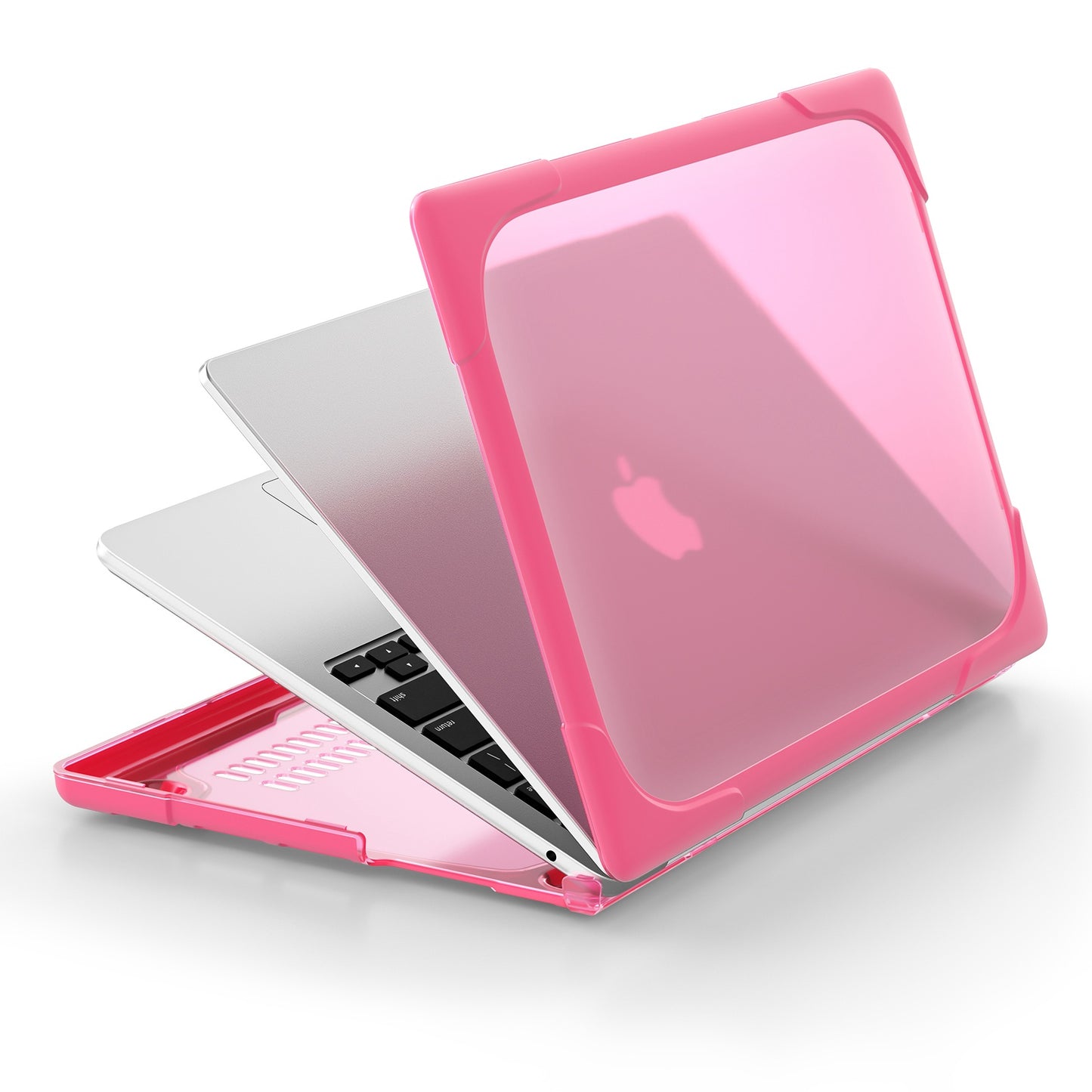 Laptop Case for MacBook Air 13 inch (2022) A2681 Protective Case Notebook Computer Anti-Scratch Cover with Stand - Rose
