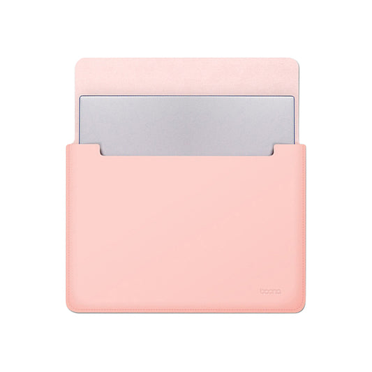 PU Leather Protective Case for 13 / 13.3 / 14-inch Laptop Waterproof Notebook Sleeve Carrying Bag - Pink