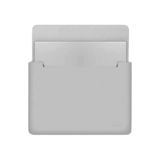 PU Leather Protective Case for 13 / 13.3 / 14-inch Laptop Waterproof Notebook Sleeve Carrying Bag - Grey