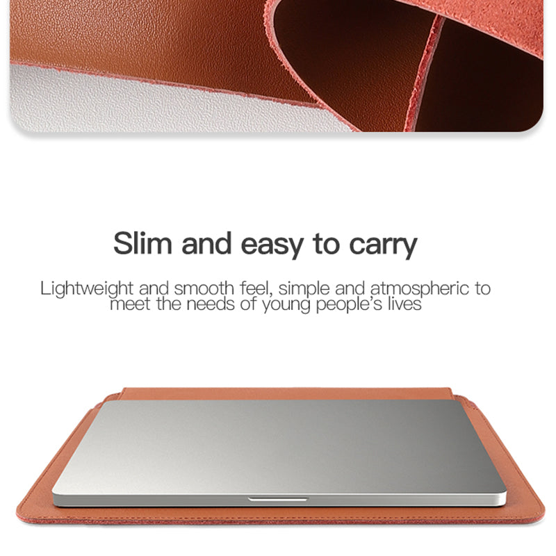 SS07 Laptop Sleeve for 13 inch Notebook, Cowhide Leather Waterproof Cover Horizontal Style Notebook Computer Case - Black