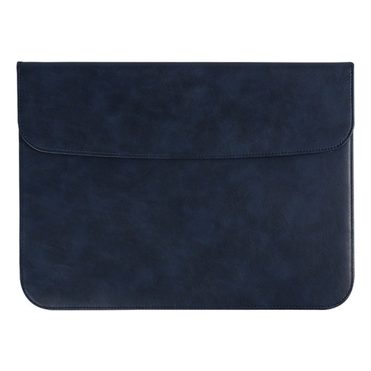 SS13 13 Inch Notebook Computer Carrying Pouch Lightweight Thin Laptop Sleeve Bag Ultra-thin PU Leather Mouse Pad - Dark Blue