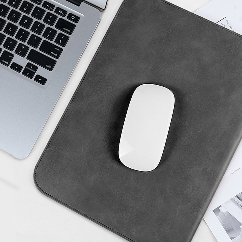 SS13 13.3 Inch Laptop Sleeve Anti-scratch PU Leather Ultra-slim Notebook Computer Pouch Carrying Bag Smooth Mouse Pad - Sky Blue