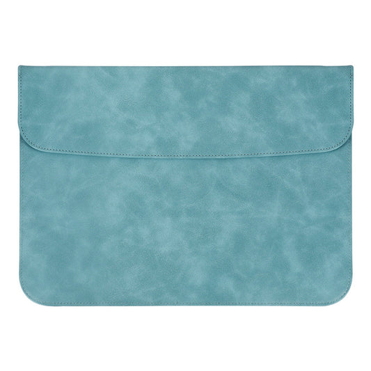 SS13 15.4 Inch Laptop Case Sleeve Waterproof PU Leather Mouse Pad Notebook Computer Pouch Mouse Mat Thin Bag - Sky Blue