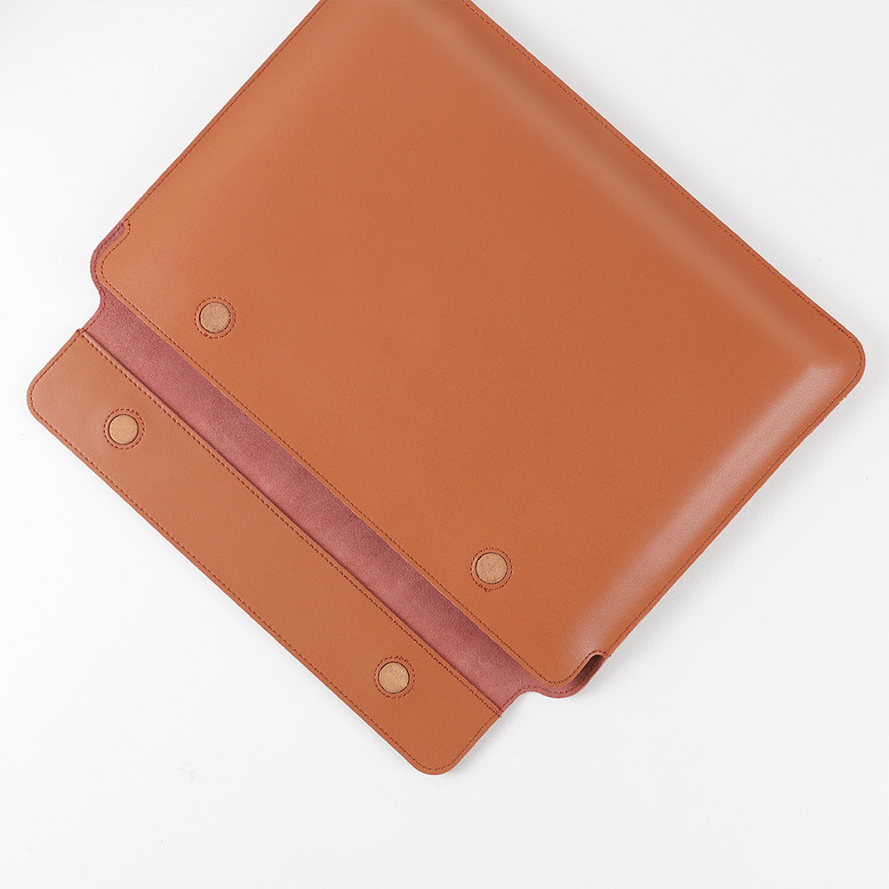 SS07 Laptop Sleeve for Microsoft Surface Go 1 / 2 / 3, Cowhide Leather Case Water Resistant Notebook Computer Carrying Bag - Brown