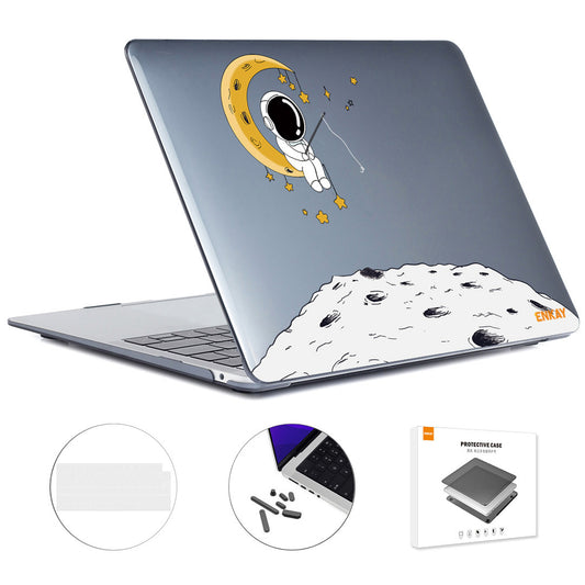 Astronaut Pattern Laptop Case for MacBook Pro 14 inch (2021) A2442 (EU) Shockproof Case with TPU Keyboard Cover + Anti-dust Plugs - Astronaut No.3