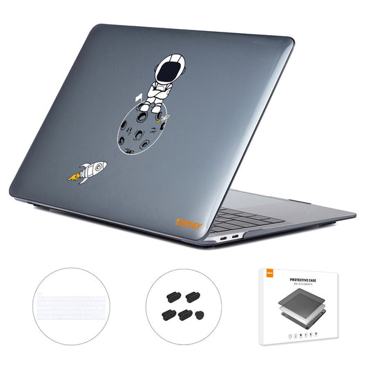 Anti-Fall Case for MacBook Pro 16 inch (2019) A2141 (US) Astronaut Pattern Laptop Protector with TPU Keyboard Film + Dust-Proof Plugs - Astronaut No.4