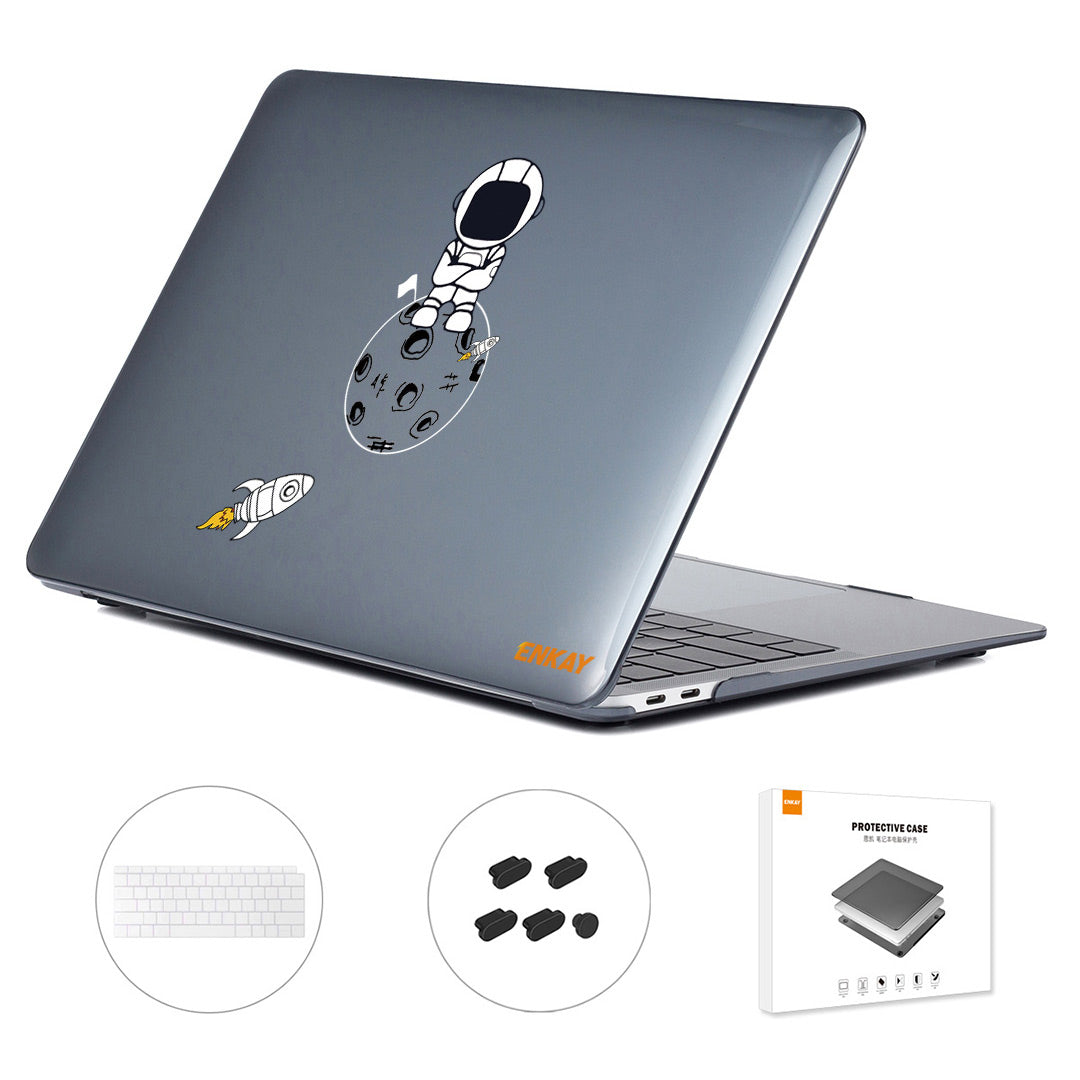 Astronaut Pattern Shockproof Case for MacBook Air 13 inch (2018) A1932 (US Version) Anti-Scratch Laptop Case with TPU Keyboard Cover + Dust-Proof Plugs - Astronaut No.4