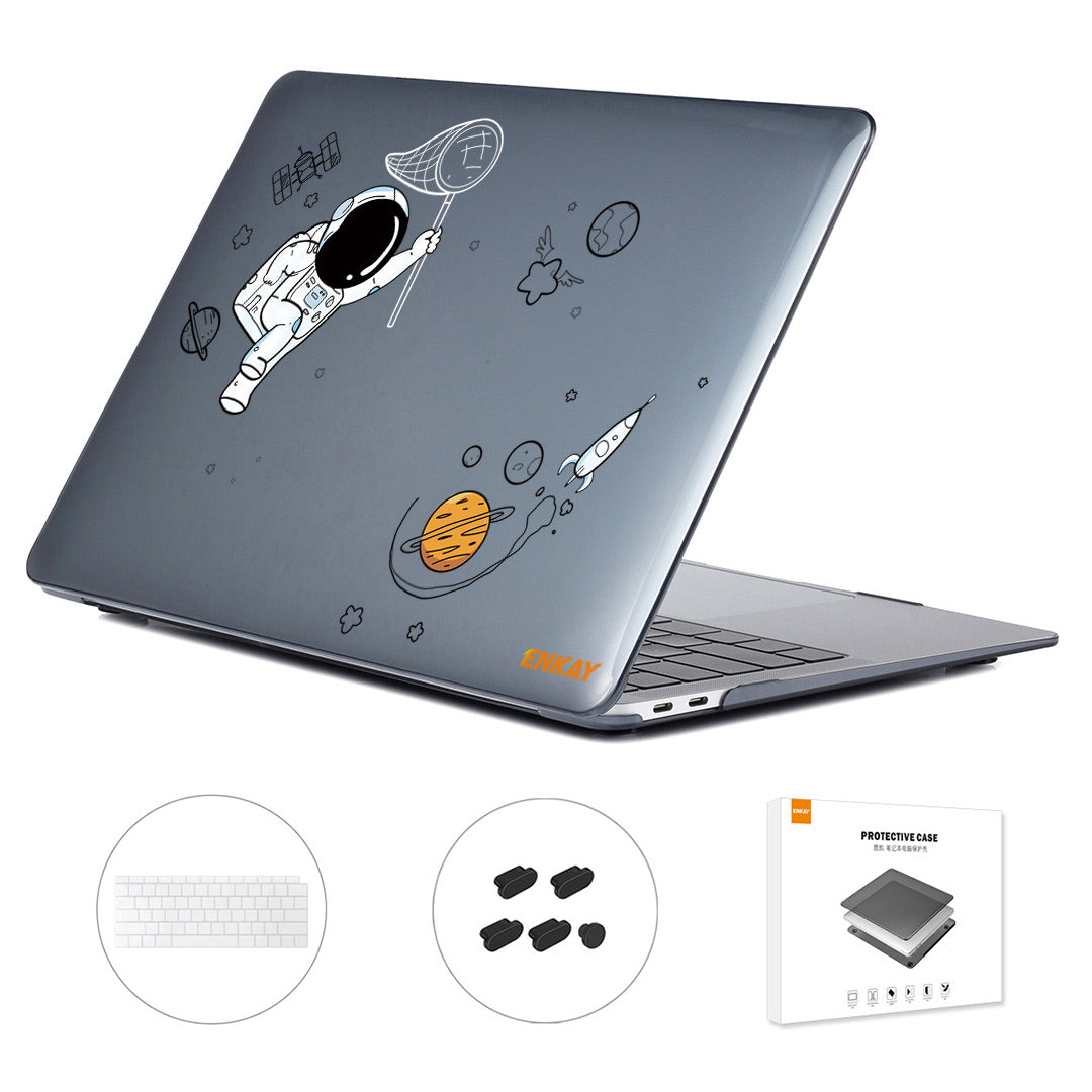 Astronaut Pattern Shockproof Case for MacBook Air 13 inch (2018) A1932 (US Version) Anti-Scratch Laptop Case with TPU Keyboard Cover + Dust-Proof Plugs - Astronaut No.2