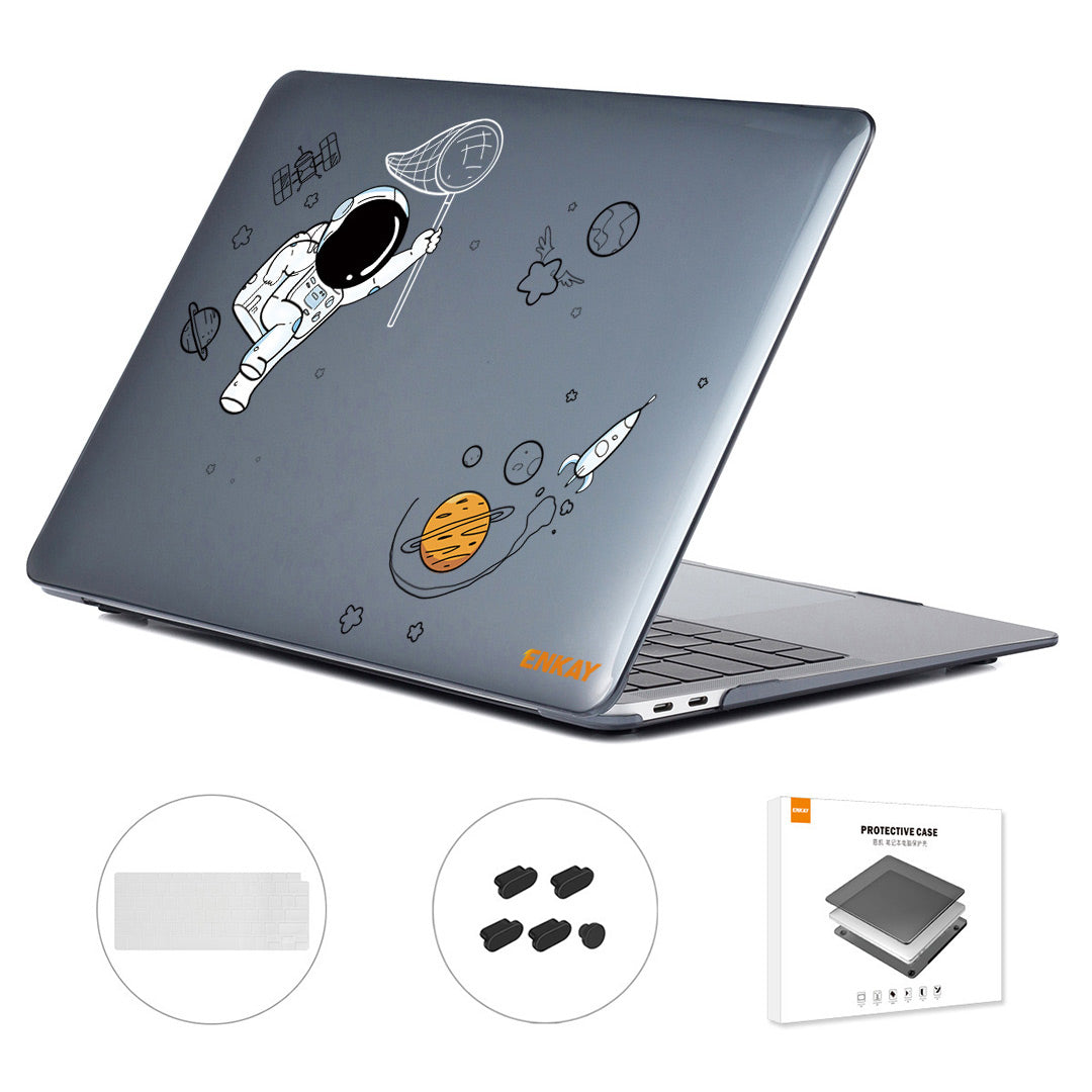 For MacBook Air 13 inch (2020) A2179 / A2337 (US) Astronaut Pattern Anti-Scratch Laptop Case with TPU Keyboard Cover + Dust-Proof Plugs - Astronaut No.2