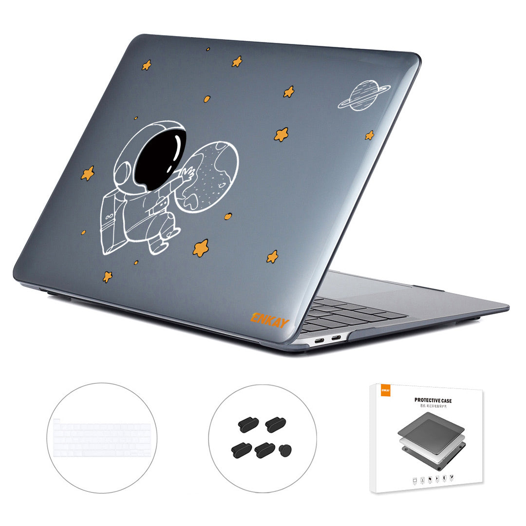 For MacBook Pro 13 inch (2020) A2251 / A2289 / A2338 (US Version) Protective Cover Astronaut Pattern Anti-Scratch Laptop Case with TPU Keyboard Film + Dust-Proof Plugs - Astronaut No.5