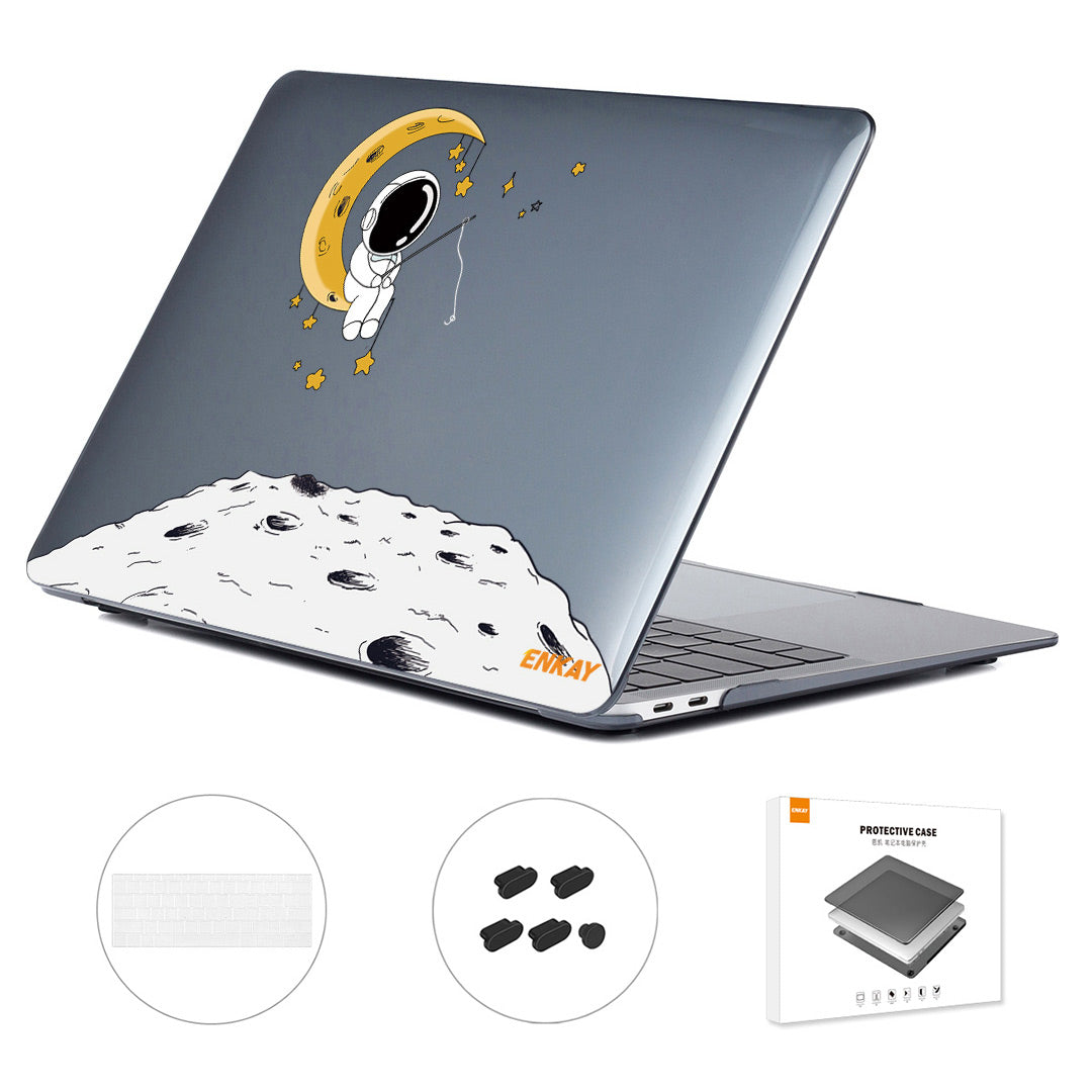 For MacBook Pro 13 inch (2016) A1706 / (2018) A1989 / (2019) A2159 (US Version) Astronaut Pattern Shockproof Laptop Case with TPU Keyboard Cover + Dust-Proof Plugs - Astronaut No.3