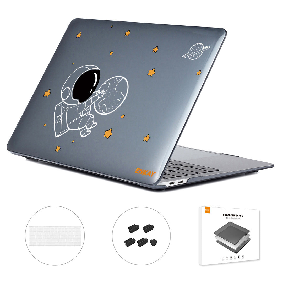 For MacBook Pro 13 inch (2016) A1706 / (2018) A1989 / (2019) A2159 (US Version) Astronaut Pattern Shockproof Laptop Case with TPU Keyboard Cover + Dust-Proof Plugs - Astronaut No.5