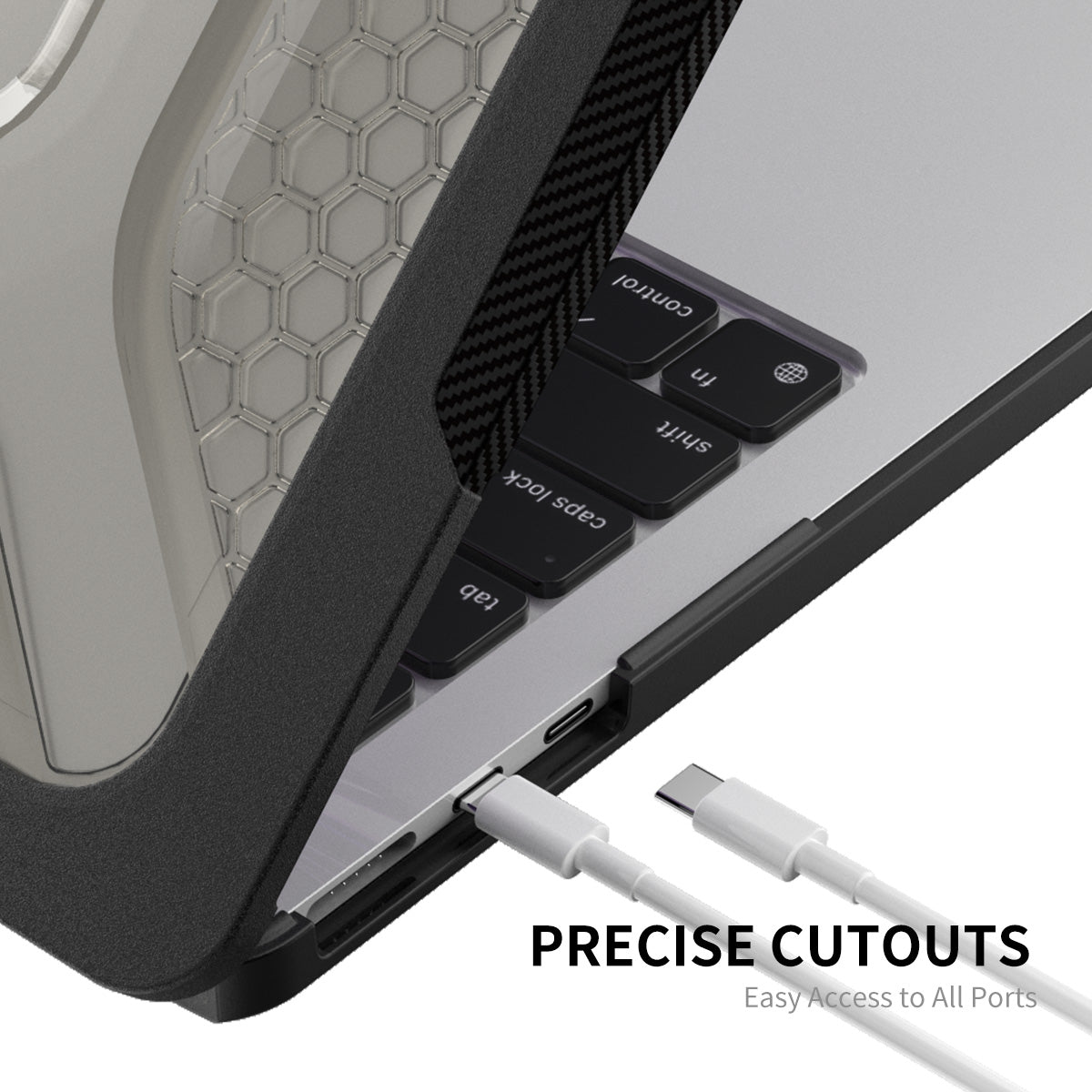 for MacBook Air 13 inch (2022) A2681 (US) 3-in-1 Laptop Case Hard PC Kickstand Protective Cover with TPU Keyboard Film + Anti-Dust Plugs - Khaki