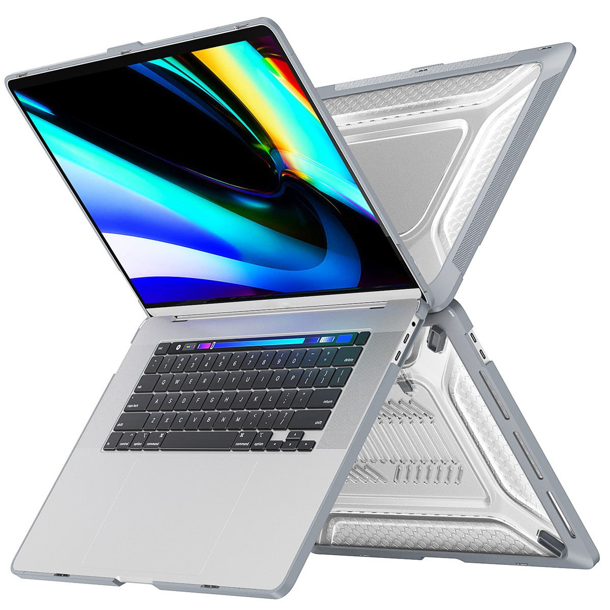 3-in-1 Anti-Scratch Kickstand Cover for MacBook Pro 16 inch (2019) A2141 (US Version), Hard PC Laptop Shell with TPU Keyboard Film + Anti-Dust Plugs - Khaki