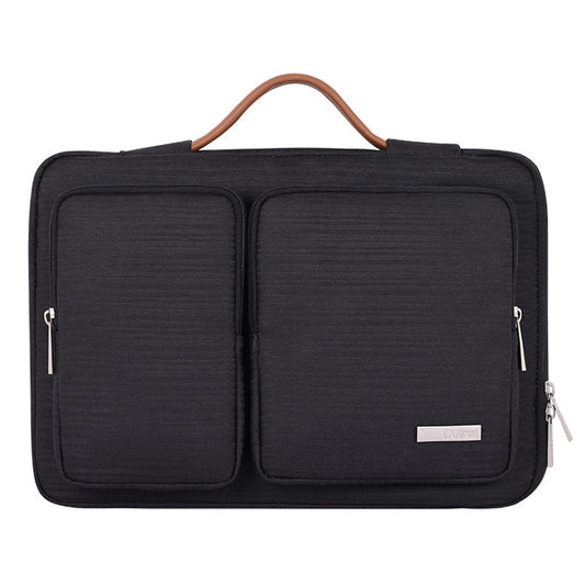 Portable Sleeve Bag Splashproof Laptops Slim Case with 2 Pouches / Handle Strap for 15 inch Notebook Shockproof Carrying Case - Black