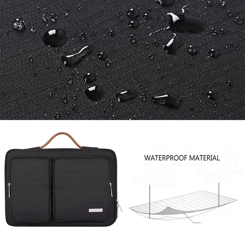 Portable Sleeve Bag Splashproof Laptops Slim Case with 2 Pouches / Handle Strap for 15 inch Notebook Shockproof Carrying Case - Red