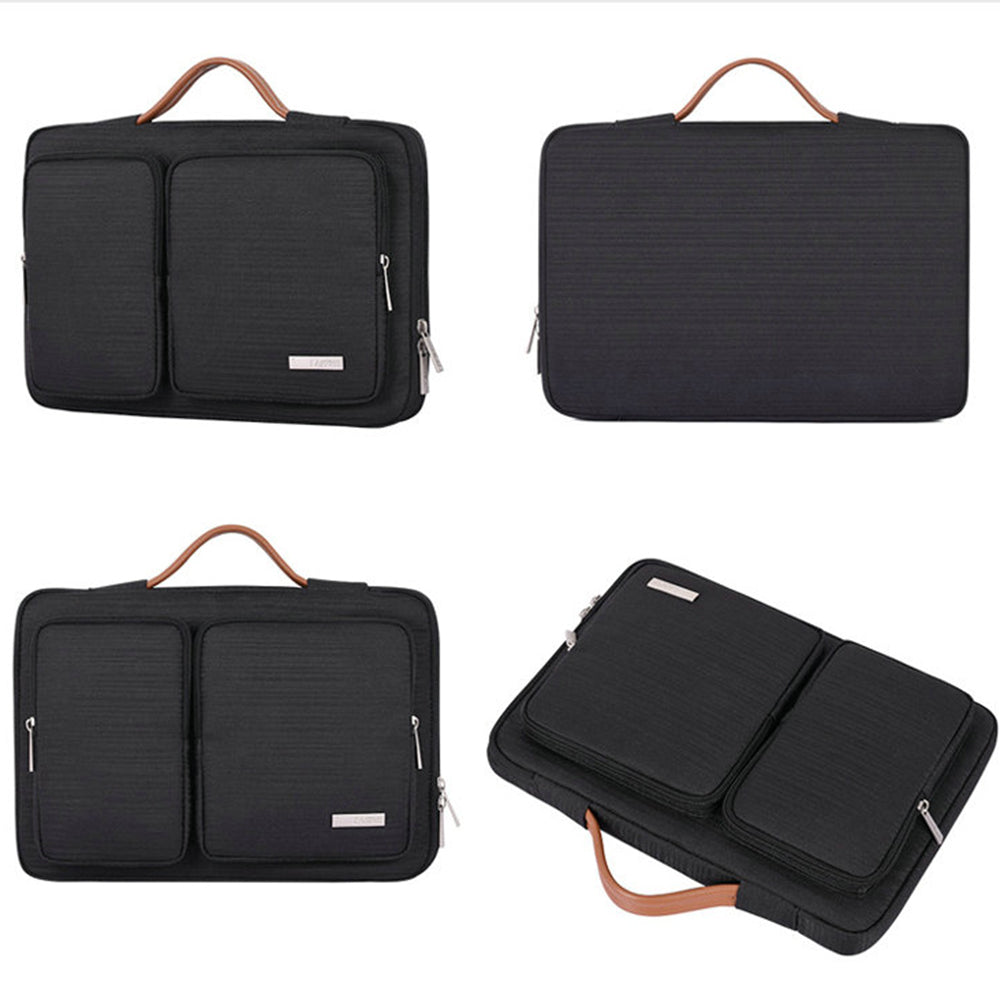 Portable Sleeve Bag Splashproof Laptops Slim Case with 2 Pouches / Handle Strap for 15 inch Notebook Shockproof Carrying Case - Red