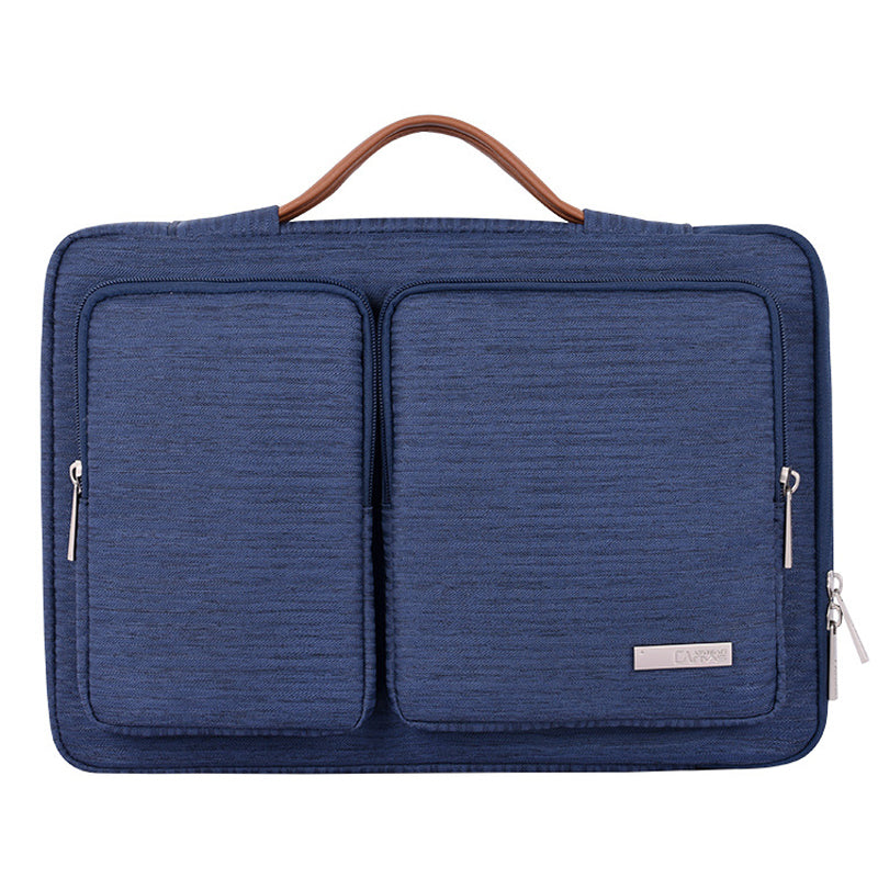 Portable Sleeve Bag Splashproof Laptops Slim Case with 2 Pouches / Handle Strap for 15 inch Notebook Shockproof Carrying Case - Blue